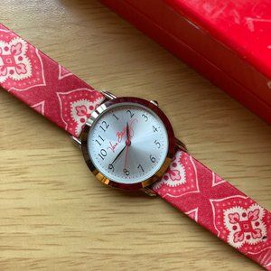 VERA BRADLEY Watch Fabric and Leather Band